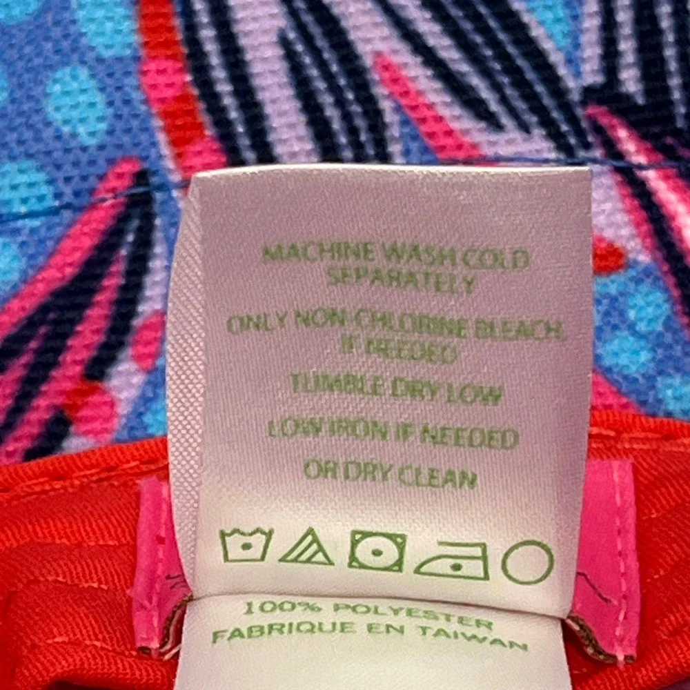 Lilly Pulitzer Bucket Hat Womens One Size Blue Pink‎ Floral Tropical Wide Brim